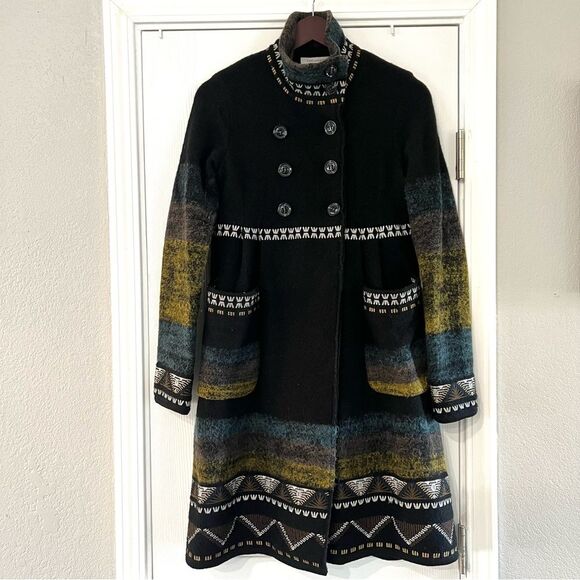 Diane Von Furstenberg Jackets & Blazers - Diane Von Furstenberg Wool Patterned Coat Size M